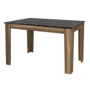 meg-GP042-0212,3-2 ΤΡΑΠΕΖΙ DARLEN MEGAPAP ΧΡΩΜΑ ΚΑΡΥΔΙ - ΜΑΥΡΟ ΕΦΕ ΜΑΡΜΑΡΟΥ 110X72X74ΕΚ.