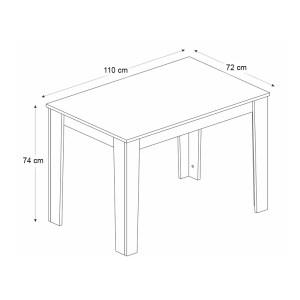 meg-GP042-0212,3-3 ΤΡΑΠΕΖΙ DARLEN MEGAPAP ΧΡΩΜΑ ΚΑΡΥΔΙ - ΜΑΥΡΟ ΕΦΕ ΜΑΡΜΑΡΟΥ 110X72X74ΕΚ.