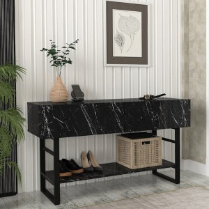 meg-GP042-0228,3-0 ΚΟΝΣΟΛΑ ARON MEGAPAP ΧΡΩΜΑ ΜΑΥΡΟ ΕΦΕ ΜΑΡΜΑΡΟΥ 138,8X41X75,7ΕΚ.