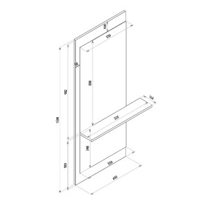 meg-GP042-0230,1-4 ΚΑΘΡΕΠΤΗΣ ΤΟΙΧΟΥ PIYAR ΜEGAPAP ΑΠΟ ΜΕΛΑΜΙΝΗ ΧΡΩΜΑ ΛΕΥΚΟ 60X14,6X150ΕΚ.