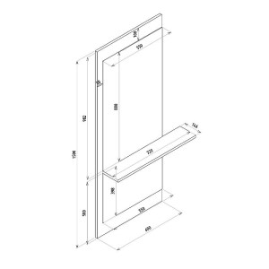 meg-GP042-0230,1-5 ΚΑΘΡΕΠΤΗΣ ΤΟΙΧΟΥ PIYAR ΜEGAPAP ΧΡΩΜΑ ΛΕΥΚΟ 60X14,6X150ΕΚ.