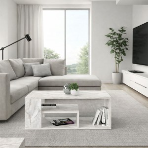 meg-GP042-0240,4-3 ΤΡΑΠΕΖΑΚΙ ΣΑΛΟΝΙΟΥ ABDERA MEGAPAP ΧΡΩΜΑ ΛΕΥΚΟ ΕΦΕ ΜΑΡΜΑΡΟΥ 110X60X42ΕΚ.