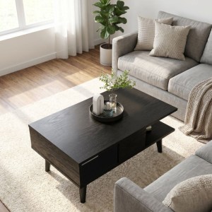 meg-GP042-0241,6-4 ΤΡΑΠΕΖΑΚΙ ΣΑΛΟΝΙΟΥ ANDROS MEGAPAP ΧΡΩΜΑ SENCRON BLACK 90X54X39,6ΕΚ.