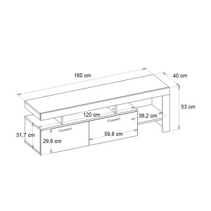 meg-GP042-0242,1-5 ΕΠΙΠΛΟ ΤΗΛΕΟΡΑΣΗΣ ACNES MEGAPAP ΧΡΩΜΑ ΜΑΥΡΟ - ΜΑΥΡΟ ΕΦΕ ΜΑΡΜΑΡΟΥ 160X40X53ΕΚ.