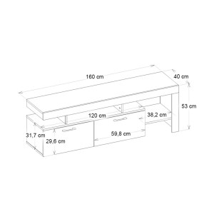 meg-GP042-0242,5-6 ΕΠΙΠΛΟ ΤΗΛΕΟΡΑΣΗΣ ACNES MEGAPAP ΧΡΩΜΑ TRAVERTINE 160X40X53ΕΚ.