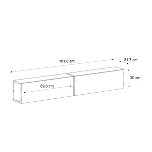 meg-GP042-0248,1-5 ΕΠΙΠΛΟ ΤΗΛΕΟΡΑΣΗΣ ΕΠΙΤΟΙΧΙΟ FIGURE MEGAPAP ΜΕ LED ΧΡΩΜΑ ΜΑΥΡΟ ΕΦΕ ΜΑΡΜΑΡΟΥ 181,8X31,7X30ΕΚ.