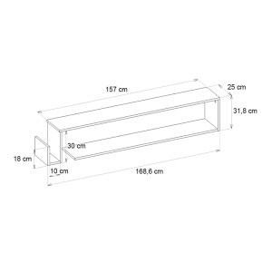 meg-GP042-0252,1-4 ΕΠΙΠΛΟ ΤΗΛΕΟΡΑΣΗΣ ΕΠΙΤΟΙΧΙΟ REGNAR MEGAPAP ΧΡΩΜΑ REBAB 168,6X25X31,8ΕΚ.