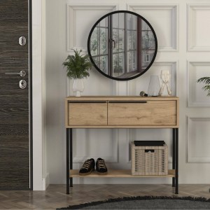 meg-GP042-0261,1-1 ΚΟΝΣΟΛΑ ΜΕ ΚΑΘΡΕΠΤΗ SUZY MEGAPAP ΧΡΩΜΑ SEPET OAK 90X29,6X76ΕΚ.