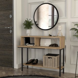 meg-GP042-0261,1-4 ΚΟΝΣΟΛΑ ΜΕ ΚΑΘΡΕΠΤΗ SUZY MEGAPAP ΧΡΩΜΑ SEPET OAK 90X29,6X76ΕΚ.