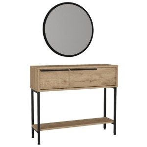 meg-GP042-0261,1-5 ΚΟΝΣΟΛΑ ΜΕ ΚΑΘΡΕΠΤΗ SUZY MEGAPAP ΧΡΩΜΑ SEPET OAK 90X29,6X76ΕΚ.