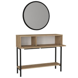 meg-GP042-0261,1-6 ΚΟΝΣΟΛΑ ΜΕ ΚΑΘΡΕΠΤΗ SUZY MEGAPAP ΧΡΩΜΑ SEPET OAK 90X29,6X76ΕΚ.