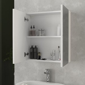 meg-GP042-0275,1-3 ΚΑΘΡΕΠΤΗΣ ΜΠΑΝΙΟΥ BINARY ΜEGAPAP ΧΡΩΜΑ ΛΕΥΚΟ 60X17,2X65ΕΚ.