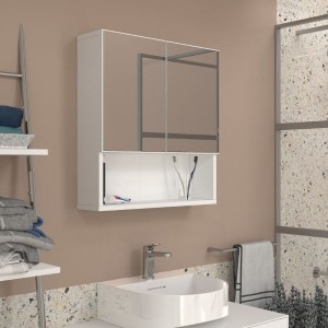 meg-GP042-0279,1-2 ΚΑΘΡΕΠΤΗΣ ΜΠΑΝΙΟΥ TRAMA ΜEGAPAP ΧΡΩΜΑ ΛΕΥΚΟ 60X16,8X65ΕΚ.