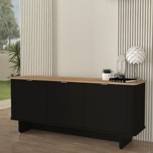 meg-GP042-0281,2-0 ΜΠΟΥΦΕΣ BOHEMA MEGAPAP ΧΡΩΜΑ ΜΑΥΡΟ - SEPET OAK 180X47X76,6ΕΚ.