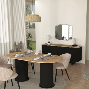 meg-GP042-0281,2-3 ΜΠΟΥΦΕΣ BOHEMA MEGAPAP ΧΡΩΜΑ ΜΑΥΡΟ - SEPET OAK 180X47X76,6ΕΚ.
