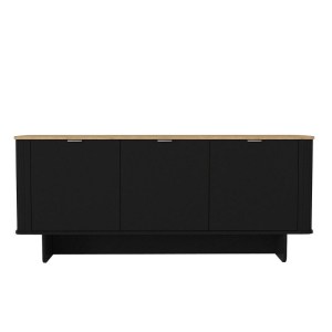 meg-GP042-0281,2-7 ΜΠΟΥΦΕΣ BOHEMA MEGAPAP ΧΡΩΜΑ ΜΑΥΡΟ - SEPET OAK 180X47X76,6ΕΚ.