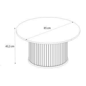 meg-GP042-0282,1-4 ΤΡΑΠΕΖΑΚΙ ΣΑΛΟΝΙΟΥ BOHEMA MEGAPAP ΧΡΩΜΑ IVORY - SEPET OAK Ø85X43,2ΕΚ.