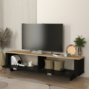 meg-GP042-0283,2-1 ΕΠΙΠΛΟ ΤΗΛΕΟΡΑΣΗΣ BOHEMA MEGAPAP ΧΡΩΜΑ ΜΑΥΡΟ - SEPET OAK 180X47X45,6ΕΚ.