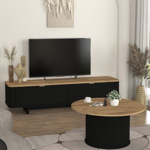 meg-GP042-0283,2-4 ΕΠΙΠΛΟ ΤΗΛΕΟΡΑΣΗΣ BOHEMA MEGAPAP ΧΡΩΜΑ ΜΑΥΡΟ - SEPET OAK 180X47X45,6ΕΚ.