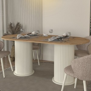 meg-GP042-0286,1-2 ΤΡΑΠΕΖΙ BOHEMA MEGAPAP ΧΡΩΜΑ IVORY - SEPET OAK 180X90X77,7ΕΚ.