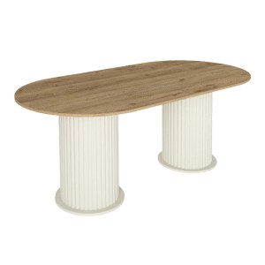 meg-GP042-0286,1-4 ΤΡΑΠΕΖΙ BOHEMA MEGAPAP ΧΡΩΜΑ IVORY - SEPET OAK 180X90X77,7ΕΚ.