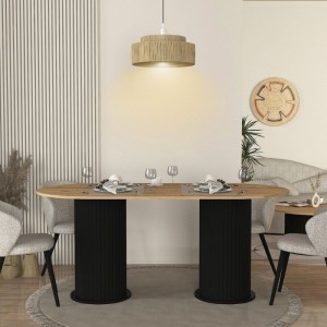 meg-GP042-0286,2-1 ΤΡΑΠΕΖΙ BOHEMA MEGAPAP ΧΡΩΜΑ ΜΑΥΡΟ - SEPET OAK 180X90X77,7ΕΚ.