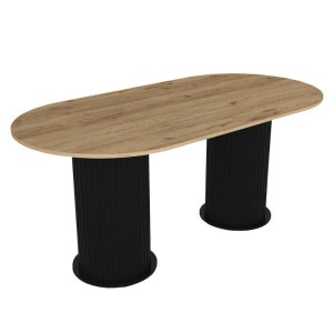 meg-GP042-0286,2-7 ΤΡΑΠΕΖΙ BOHEMA MEGAPAP ΧΡΩΜΑ ΜΑΥΡΟ - SEPET OAK 180X90X77,7ΕΚ.