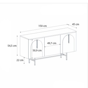 meg-GP042-0287,1-7 ΜΠΟΥΦΕΣ REBEL MEGAPAP ΧΡΩΜΑ ROTA OAK - SANDSTONE 150X45X76,5ΕΚ.