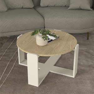 meg-GP042-0288,1-0 ΤΡΑΠΕΖΑΚΙ ΣΑΛΟΝΙΟΥ REBEL MEGAPAP ΧΡΩΜΑ ROTA OAK - SANDSTONE Ø70X38ΕΚ.