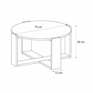 meg-GP042-0288,1-7 ΤΡΑΠΕΖΑΚΙ ΣΑΛΟΝΙΟΥ REBEL MEGAPAP ΧΡΩΜΑ ROTA OAK - SANDSTONE Ø70X38ΕΚ.