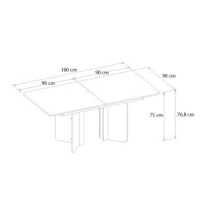 meg-GP042-0297,1-7 ΤΡΑΠΕΖΙ LAVA MEGAPAP ΧΡΩΜΑ ROTA OAK - ΑΝΘΡΑΚΙ 180X90X76,8ΕΚ.