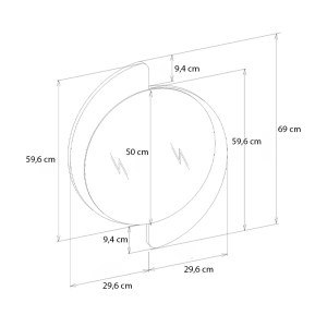 meg-GP042-0298,2-4 ΚΑΘΡΕΠΤΗΣ ΤΟΙΧΟΥ SEVILLA ΜEGAPAP ΧΡΩΜΑ ΚΑΡΥΔΙ 59,2X2,2X69ΕΚ.