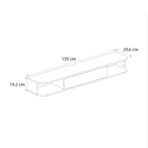 meg-GP042-0306,1-6 ΕΠΙΠΛΟ ΤΗΛΕΟΡΑΣΗΣ ΕΠΙΤΟΙΧΙΟ CROSS MEGAPAP ΜΕ LED ΧΡΩΜΑ SEPET OAK - SANDSTONE 150X29,6X19,2ΕΚ.