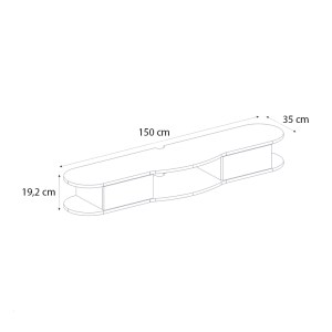 meg-GP042-0308,1-6 ΕΠΙΠΛΟ ΤΗΛΕΟΡΑΣΗΣ ΕΠΙΤΟΙΧΙΟ NOLAND MEGAPAP ΜΕ LED ΧΡΩΜΑ ROTA OAK 150X35X19,2ΕΚ.