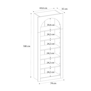 meg-GP042-0314,3-8 ΒΙΒΛΙΟΘΗΚΗ VOILA MEGAPAP ΧΡΩΜΑ ΓΚΡΙ ΣΚΥΡΟΔΕΜΑΤΟΣ 74X35X180ΕΚ.