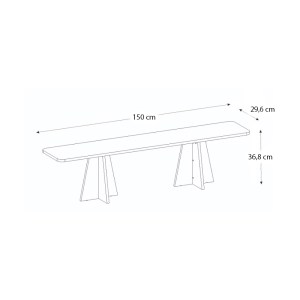 meg-GP042-0318,1-5 ΕΠΙΠΛΟ ΤΗΛΕΟΡΑΣΗΣ SUGAR MEGAPAP ΧΡΩΜΑ ΛΕΥΚΟ 150X29,6X36,8ΕΚ.