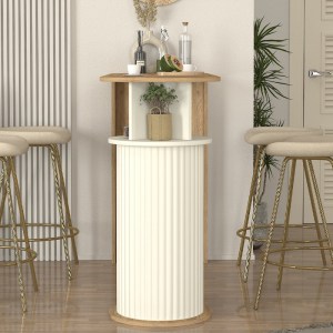 meg-GP042-0321,1-3 ΤΡΑΠΕΖΙ ΜΠΑΡ BOHEMA MEGAPAP ΧΡΩΜΑ SEPET OAK - IVORY 150X51,6X101,8ΕΚ.