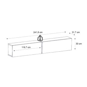 meg-GP042-0328,4-5 ΕΠΙΠΛΟ ΤΗΛΕΟΡΑΣΗΣ ΕΠΙΤΟΙΧΙΟ ESPANSE MEGAPAP ΧΡΩΜΑ SAPPHIRE OAK 241,8X31,7X30ΕΚ.