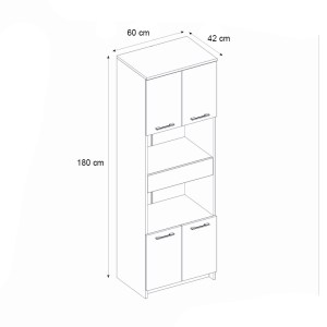 meg-GP042-0331,2-8 ΝΤΟΥΛΑΠΙ ΚΟΥΖΙΝΑΣ - ΜΠΑΝΙΟΥ ALVENTO MEGAPAP ΧΡΩΜΑ SAPPHIRE OAK 60X42X180ΕΚ.