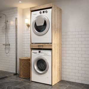 meg-GP042-0338,2-1 ΕΠΙΠΛΟ ΠΛΥΝΤΗΡΙΟΥ - ΣΤΕΓΝΩΤΗΡΙΟΥ FIKA MEGAPAP ΧΡΩΜΑ SAPPHIRE OAK 67X61,8X198,5ΕΚ.