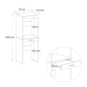 meg-GP042-0338,2-9 ΕΠΙΠΛΟ ΠΛΥΝΤΗΡΙΟΥ - ΣΤΕΓΝΩΤΗΡΙΟΥ FIKA MEGAPAP ΧΡΩΜΑ SAPPHIRE OAK 67X61,8X198,5ΕΚ.