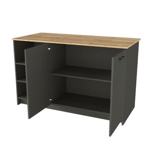 meg-GP042-0343,2-7 ΤΡΑΠΕΖΙ - ΠΑΓΚΟΣ ΚΟΥΖΙΝΑΣ PERES MEGAPAP ΧΡΩΜΑ ΑΝΘΡΑΚΙ - SEPET OAK 150X70X91,8ΕΚ.