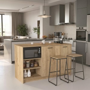 meg-GP042-0343,4-5 ΤΡΑΠΕΖΙ - ΠΑΓΚΟΣ ΚΟΥΖΙΝΑΣ PERES MEGAPAP ΧΡΩΜΑ SEPET OAK 150X70X91,8ΕΚ.