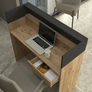 meg-GP042-0345,1-1 ΓΡΑΦΕΙΟ ΥΠΟΔΟΧΗΣ - RECEPTION WILKO MEGAPAP ΜΕ LED ΧΡΩΜΑ SEPET OAK - ΑΝΘΡΑΚΙ 113,6X42X110ΕΚ.