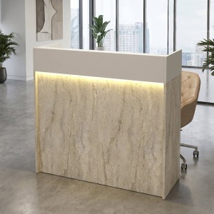 meg-GP042-0345,3-3 ΓΡΑΦΕΙΟ ΥΠΟΔΟΧΗΣ - RECEPTION WILKO MEGAPAP ΜΕ LED ΧΡΩΜΑ TRAVERTINE - SANDSTONE 113,6X42X110ΕΚ.