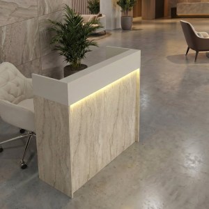meg-GP042-0345,3-4 ΓΡΑΦΕΙΟ ΥΠΟΔΟΧΗΣ - RECEPTION WILKO MEGAPAP ΜΕ LED ΧΡΩΜΑ TRAVERTINE - SANDSTONE 113,6X42X110ΕΚ.
