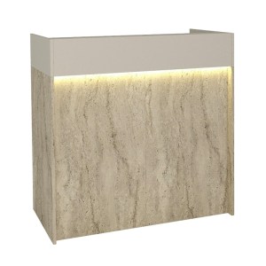 meg-GP042-0345,3-6 ΓΡΑΦΕΙΟ ΥΠΟΔΟΧΗΣ - RECEPTION WILKO MEGAPAP ΜΕ LED ΧΡΩΜΑ TRAVERTINE - SANDSTONE 113,6X42X110ΕΚ.