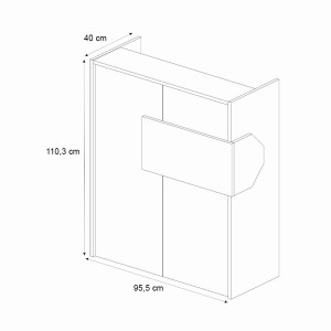 meg-GP042-0347,1-11 ΓΡΑΦΕΙΟ ΥΠΟΔΟΧΗΣ - RECEPTION ALOHA MEGAPAP ΜΕ LED ΧΡΩΜΑ ΛΕΥΚΟ - ΑΝΘΡΑΚΙ 95,5X40X110,3ΕΚ.