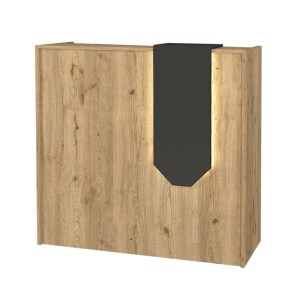 meg-GP042-0348,1-10 ΓΡΑΦΕΙΟ ΥΠΟΔΟΧΗΣ - RECEPTION NAVITA MEGAPAP ΜΕ LED ΧΡΩΜΑ SEPET OAK - ΑΝΘΡΑΚΙ 113,6X42X111,8ΕΚ.