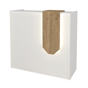 meg-GP042-0348,2-5 ΓΡΑΦΕΙΟ ΥΠΟΔΟΧΗΣ - RECEPTION NAVITA MEGAPAP ΜΕ LED ΧΡΩΜΑ ΛΕΥΚΟ - SEPET OAK 113,6X42X111,8ΕΚ.